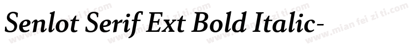Senlot Serif Ext Bold Italic字体转换